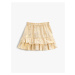 Koton Above the Knee Skirt With Shiny Frilled Elastic Waist.