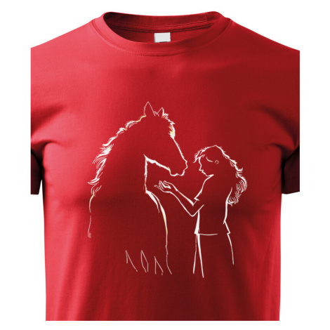 Dětské tričko pro milovníky koní - dívka a kůň BezvaTriko