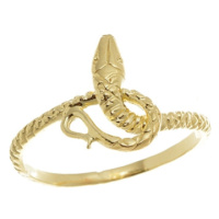 Dámský stříbrný pozlacený prsten had STRP0509F