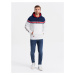 Men's tri-color hoodie - white V1 OM-SSNZ-22FW-014