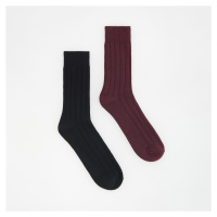 Reserved - 2 pack ponožek s hrubším vzorem - Bordó