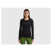 Benetton, Black 100% Cotton Long Sleeve T-shirt