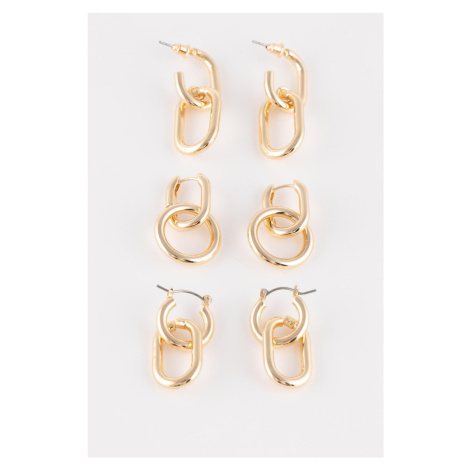 DEFACTO Woman's 3-Piece Gold Hoop Earring