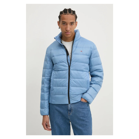 Péřová bunda Tommy Jeans pánská, modrá barva, přechodná, DM0DM20658 Tommy Hilfiger