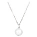 JwL Luxury Pearls Pravá perla bílé barvy na stříbrném řetízku JL0087 (řetízek, přívěsek)
