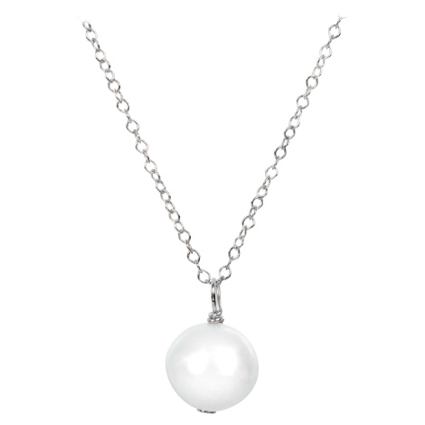 JwL Luxury Pearls Pravá perla bílé barvy na stříbrném řetízku JL0087 (řetízek, přívěsek)