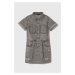 Dětské riflové šaty Sisley šedá barva, mini