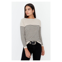 Trendyol Stone Basic Striped Knitwear Sweater