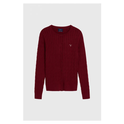 SVETR GANT STRETCH COTTON CABLE CREW CARDIGAN