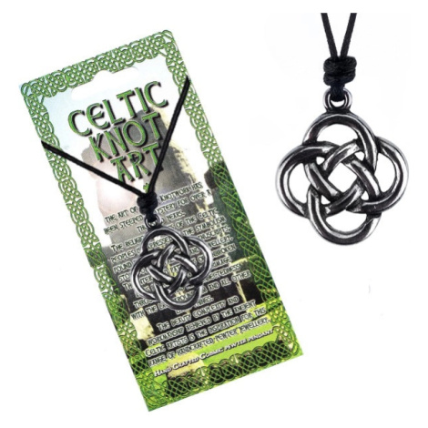 Černý šňůrkový náhrdelník, keltský uzel ze čtyř smyček Šperky eshop