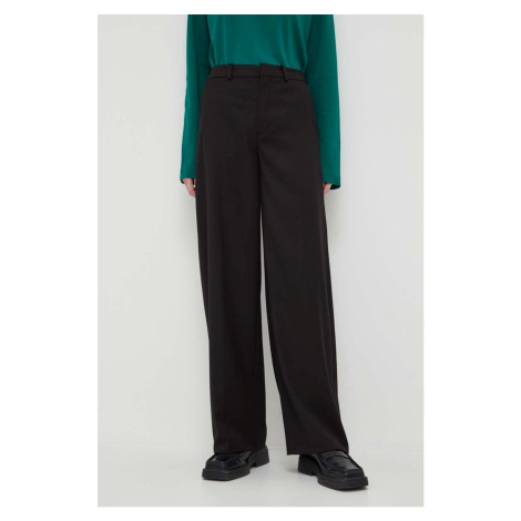 Kalhoty Drykorn dámské, černá barva, jednoduché, medium waist
