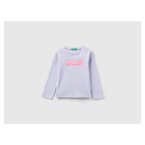 Benetton, Long Sleeve T-shirt With Glittery Print United Colors of Benetton
