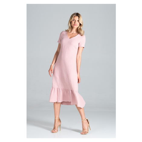 Růžové bavlněné šaty Světle růžová Figl