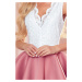 ZLATA - Tmavě růžové dvoubarevné dámské šaty s krajkovým výstřihem a pěnou 368-1