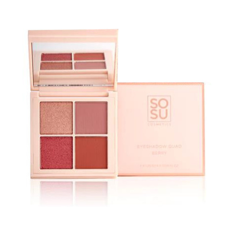 SOSU Cosmetics Paletka očních stínů Berry (Eyeshadow Quad) 4,8 g