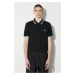 Bavlněné polo tričko Fred Perry Twin Tipped Shirt černá barva, s aplikací, M3600.350