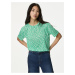 Zelené dámské vzorované volné tričko Marks & Spencer