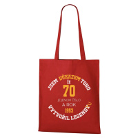 DOBRÝ TRIKO Nákupní taška s potiskem 70 je jenom číslo Barva: Červená