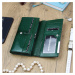 Dámská luxusní kožená lakovaná peněženka Gregorio Soffia, zelená