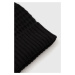 Čepice z vlněné směsi Sisley černá barva, z tenké pleteniny
