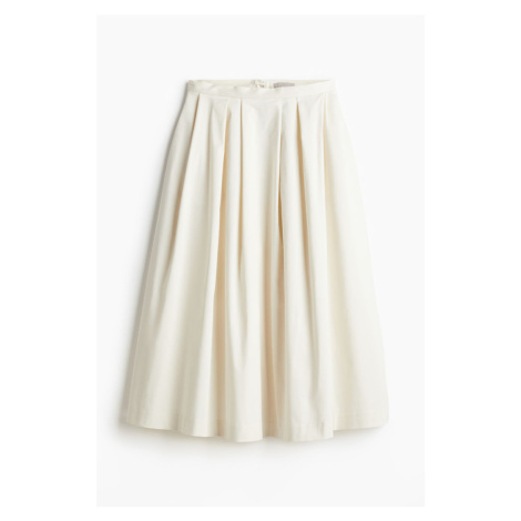 H & M - Skládaná áčková sukně - bílá H&M