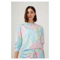LOS OJOS Women's Multicolored Batik Patterned Pajama Set