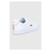 Kožené boty Lacoste Carnaby Evo bílá barva, na plochém podpatku