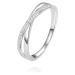 Beneto Půvabný dvojitý prsten ze stříbra se zirkony AGG225_2 52 mm
