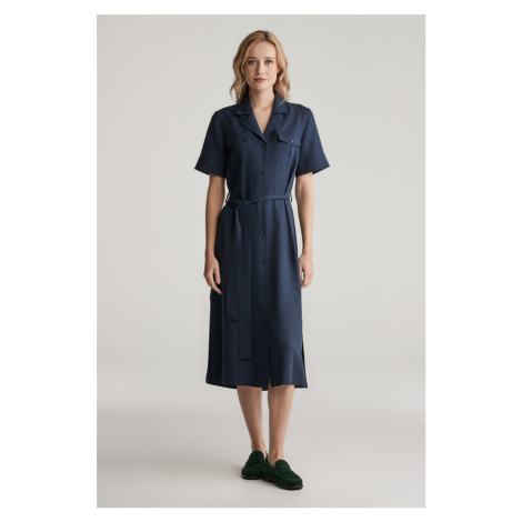 ŠATY GANT REG POCKET DRESS EVENING BLUE