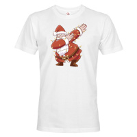 Pánské tričko Santa a světélka - vánoční tričko