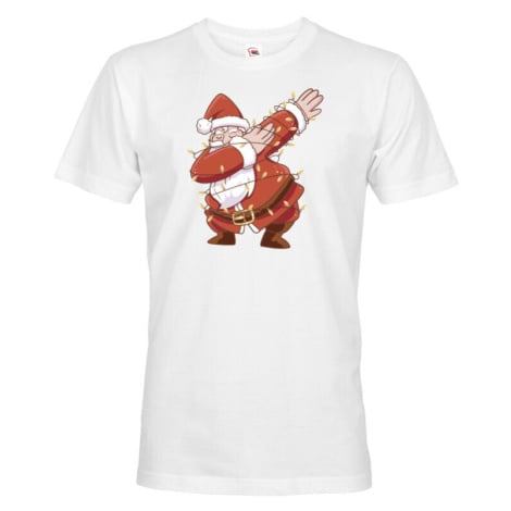 Pánské tričko Santa a světélka - vánoční tričko BezvaTriko