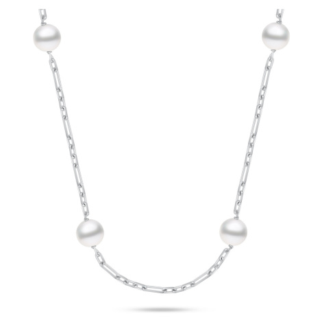 Brilio Silver Stříbrný náhrdelník s Majorica perlami NCL140W