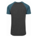 Pánské tričko krátký rukáv // Urban Classics Raglan Contrast Tee charcoal/teal