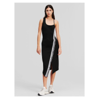 Černé dámské midišaty KARL LAGERFELD Logo Tape Jersey Dress