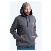 Bavlněná mikina Wood Wood Ian Hoodie 10135605-2424 GREY MELANGE pánská, šedá barva, s kapucí, po