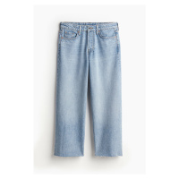H & M - Baggy Wide Low Ankle Jeans - modrá