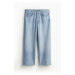 H & M - Baggy Wide Low Ankle Jeans - modrá