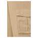 Kalhoty s příměsí lnu HUGO béžová barva, kapsáče, high waist