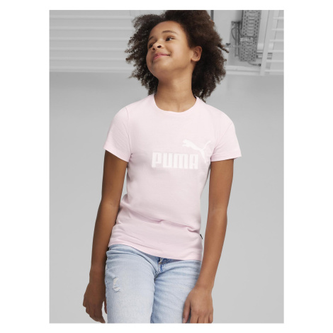 Světle růžové holčičí tričko Puma ESS Logo Tee