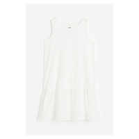 H & M - Bavlněné šaty áčkového střihu - bílá