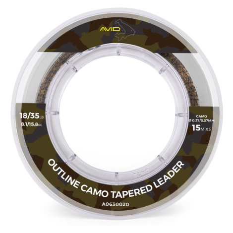 Avid carp šokový vlasec outline camo tapered leaders - 0,37-0,57 mm