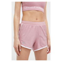 Běžecké šortky Under Armour růžová barva, medium waist