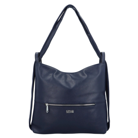 Stylový dámský koženkový kabelko-batoh Korelia, tmavě modrý Coveri