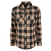 Ladies Turnup Checked Flanell Shirt - black/softtaupe