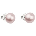 Evolution Group Stříbrné náušnice pecka s perlou Swarovski růžové kulaté 31142.3 rosaline