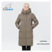 Zimní dlouhá bunda dámská do mrazu s kapucí