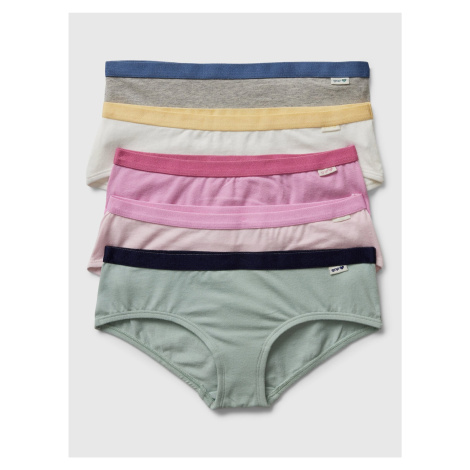 Sada pěti holčičích kalhotek v růžové, bílé a šedé barvě GAP
