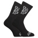 Ponožky Styx vysoké černé s bílým logem (HV960)