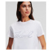 Tričko karl lagerfeld rhinestone logo t-shirt bílá