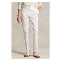 Kalhoty Polo Ralph Lauren dámské, béžová barva, jednoduché, high waist